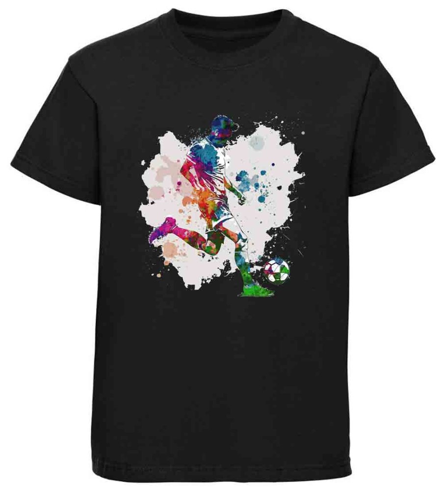 Printed Kids Football T-Shirt Footballer in Oil Colors